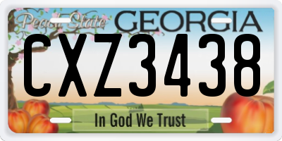 GA license plate CXZ3438
