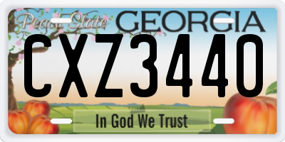 GA license plate CXZ3440