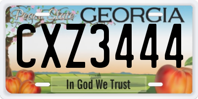 GA license plate CXZ3444