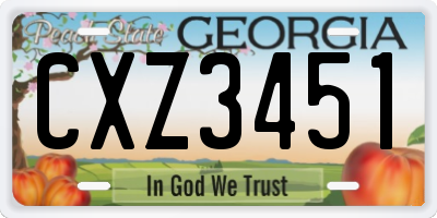 GA license plate CXZ3451