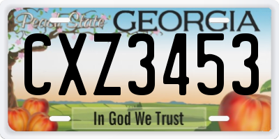 GA license plate CXZ3453
