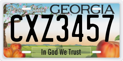 GA license plate CXZ3457