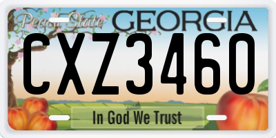 GA license plate CXZ3460