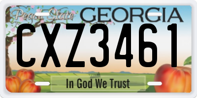 GA license plate CXZ3461