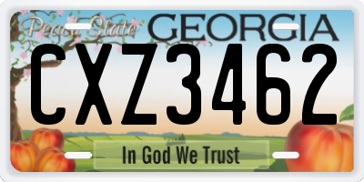 GA license plate CXZ3462