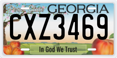 GA license plate CXZ3469