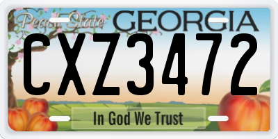 GA license plate CXZ3472