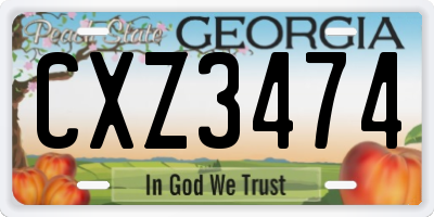 GA license plate CXZ3474