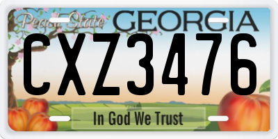 GA license plate CXZ3476