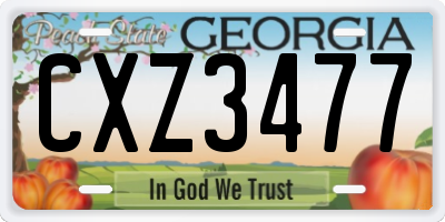 GA license plate CXZ3477