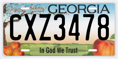 GA license plate CXZ3478