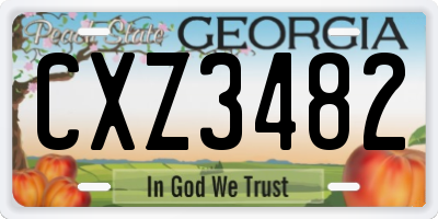 GA license plate CXZ3482