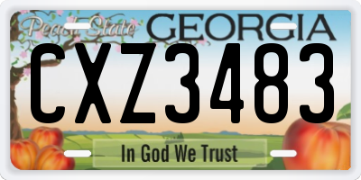 GA license plate CXZ3483