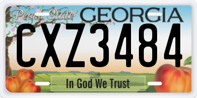 GA license plate CXZ3484