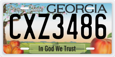 GA license plate CXZ3486