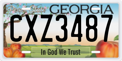 GA license plate CXZ3487