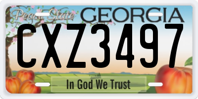 GA license plate CXZ3497
