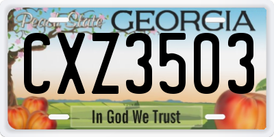 GA license plate CXZ3503