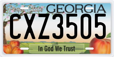 GA license plate CXZ3505