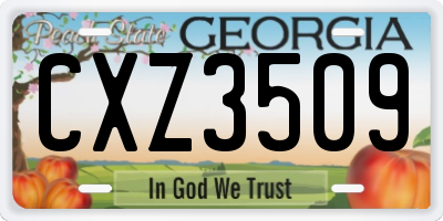GA license plate CXZ3509