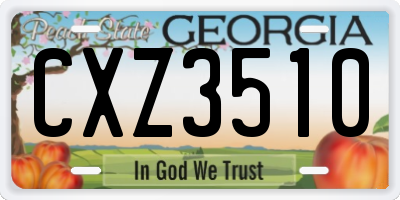 GA license plate CXZ3510