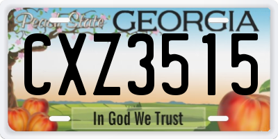 GA license plate CXZ3515