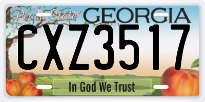 GA license plate CXZ3517