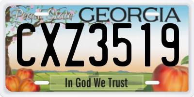 GA license plate CXZ3519