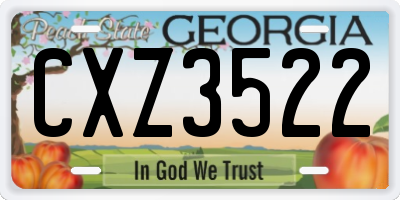 GA license plate CXZ3522