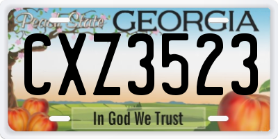 GA license plate CXZ3523