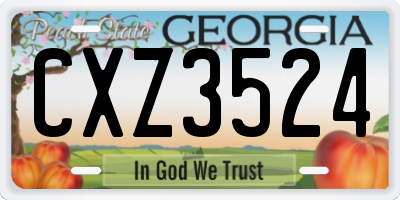 GA license plate CXZ3524
