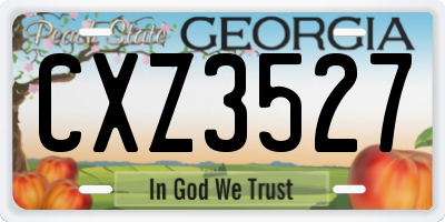 GA license plate CXZ3527