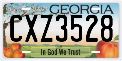 GA license plate CXZ3528