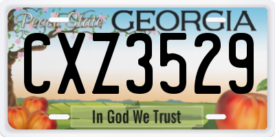 GA license plate CXZ3529