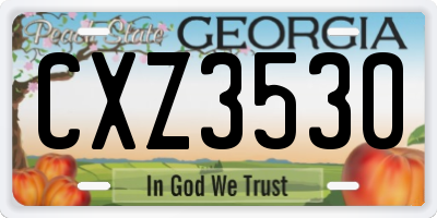 GA license plate CXZ3530
