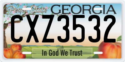 GA license plate CXZ3532