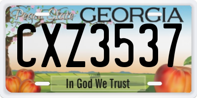 GA license plate CXZ3537