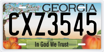 GA license plate CXZ3545