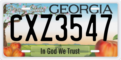 GA license plate CXZ3547