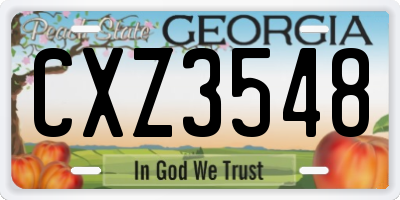 GA license plate CXZ3548