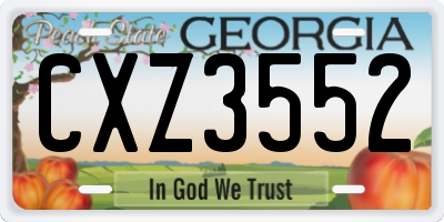 GA license plate CXZ3552