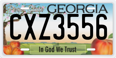 GA license plate CXZ3556
