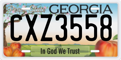 GA license plate CXZ3558