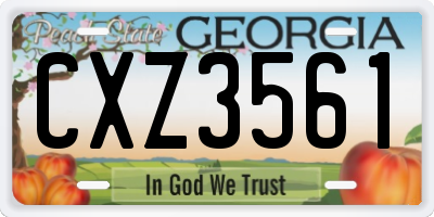 GA license plate CXZ3561