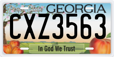 GA license plate CXZ3563