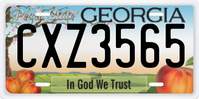 GA license plate CXZ3565