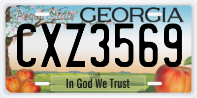 GA license plate CXZ3569