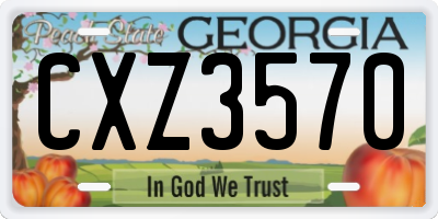 GA license plate CXZ3570