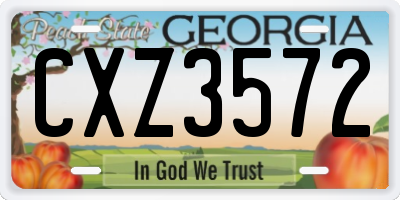 GA license plate CXZ3572