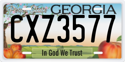 GA license plate CXZ3577